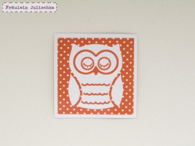 Magnetbild Eule Orange
