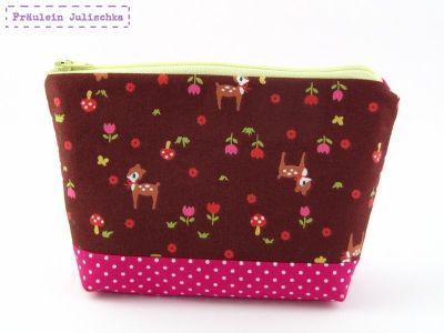 Kosmetiktasche "Rehe & Blumen"