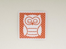 Magnetbild Eule Orange